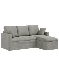 Divano Grigio chiaro 178 x 134 x 80 cm Velluto 2