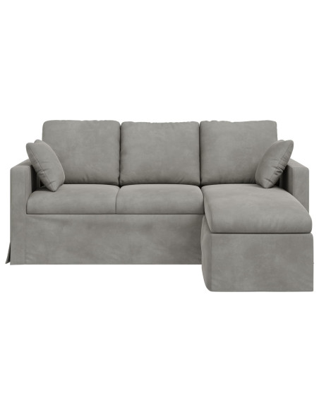 Divano Grigio chiaro 178 x 134 x 80 cm Velluto
