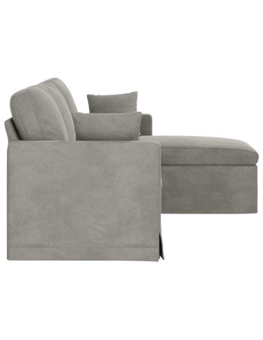 Divano Grigio chiaro 178 x 134 x 80 cm Velluto