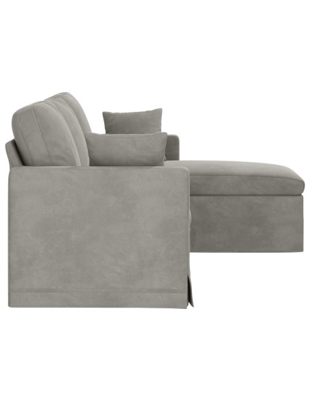 Divano Grigio chiaro 178 x 134 x 80 cm Velluto