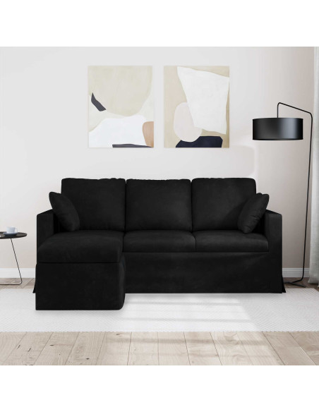 Divano Nero 178 x 134 x 80 cm Velluto