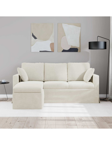 Divano Crema 178 x 134 x 80 cm Velluto