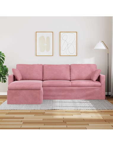 Divano Rosa 228 x 134 x 80 cm Velluto