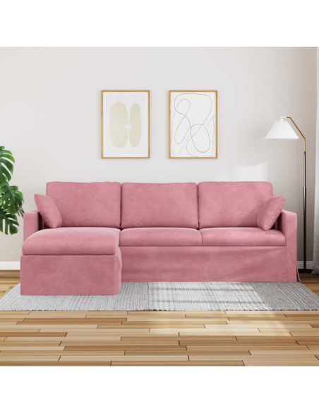 Divano Rosa 228 x 134 x 80 cm Velluto