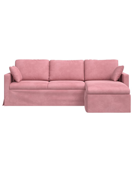 Divano Rosa 228 x 134 x 80 cm Velluto