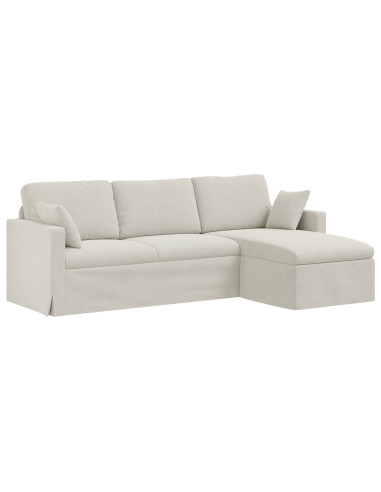 Divano Crema 228 x 134 x 80 cm Velluto