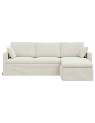 Divano Crema 228 x 134 x 80 cm Velluto
