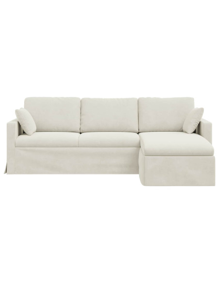 Divano Crema 228 x 134 x 80 cm Velluto