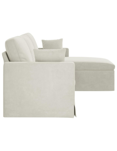 Divano Crema 228 x 134 x 80 cm Velluto