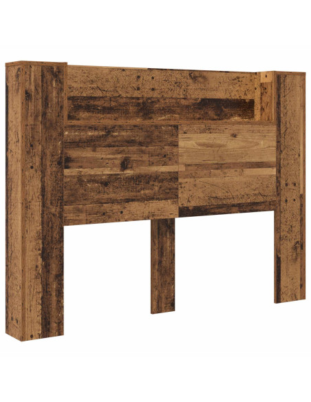 Testata con Mobile e LED Legno vecchio 140 x 16,5 x 103,5 cm