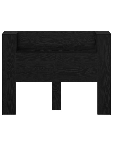 Testata con Mobile e LED Rovere Nero 140 x 16,5 x 103,5 cm