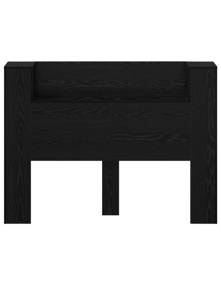 Testata con Mobile e LED Rovere Nero 140 x 16,5 x 103,5 cm