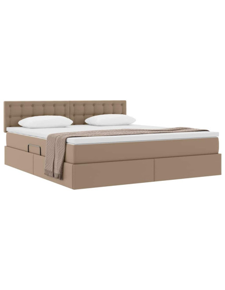 Letto con contenitore e materasso Cappuccino 180 x 200 cm