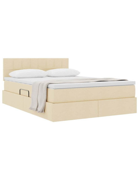 Letto con contenitore e materasso Crema 120 x 200 cm