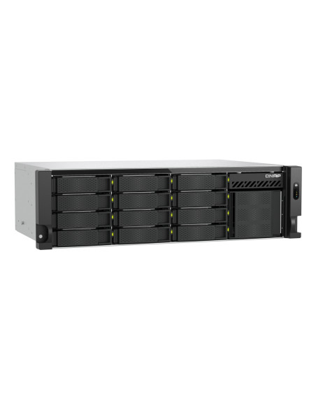 QNAP TS-H1655XEU-RP Server di archiviazione Armadio (3U) Intel Atom® C5125 8 GB DDR4 0 TB QuTS hero Nero, Grigio