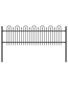 Recinzione ad arco a picchetto Nero 200 x 130 cm 2