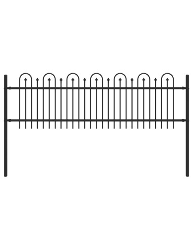 Recinzione ad arco a picchetto Nero 200 x 130 cm