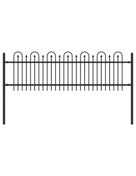 Recinzione ad arco a picchetto Nero 200 x 130 cm
