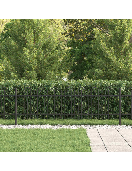 Recinzione ad arco a picchetto Nero 200 x 130 cm