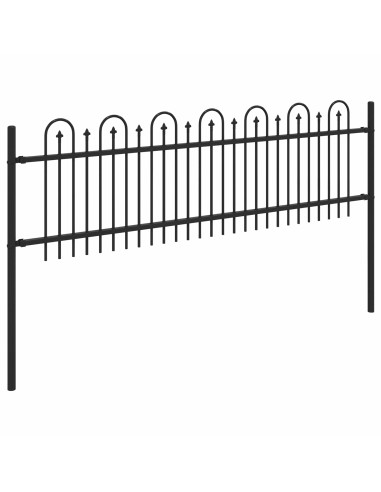 Recinzione ad arco a picchetto Nero 200 x 130 cm