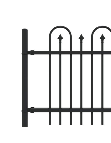 Recinzione ad arco a picchetto Nero 200 x 130 cm