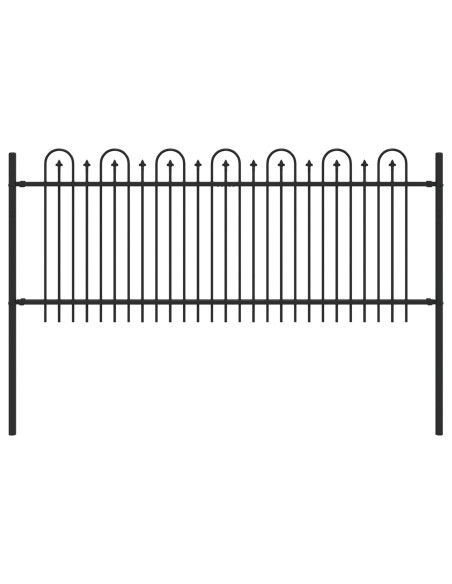 Recinzione ad arco a picchetto Nero 200 x 130 cm