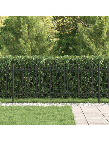Recinzione ad arco a picchetto Nero 200 x 130 cm