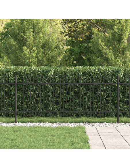 Recinzione ad arco a picchetto Nero 200 x 130 cm