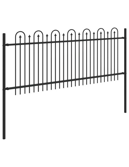 Recinzione ad arco a picchetto Nero 200 x 130 cm