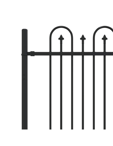 Recinzione ad arco a picchetto Nero 200 x 130 cm