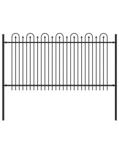 Recinzione ad arco a picchetto Nero 200 x 150 cm 2