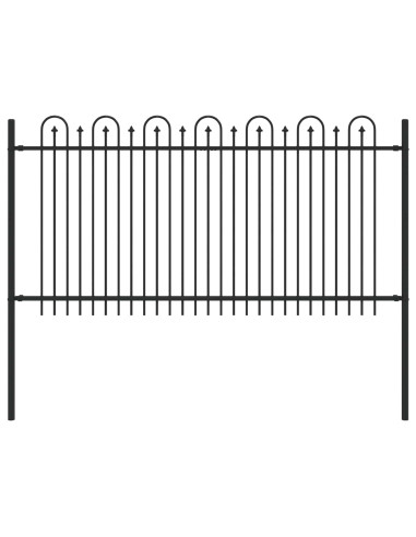 Recinzione ad arco a picchetto Nero 200 x 150 cm