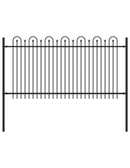 Recinzione ad arco a picchetto Nero 200 x 150 cm