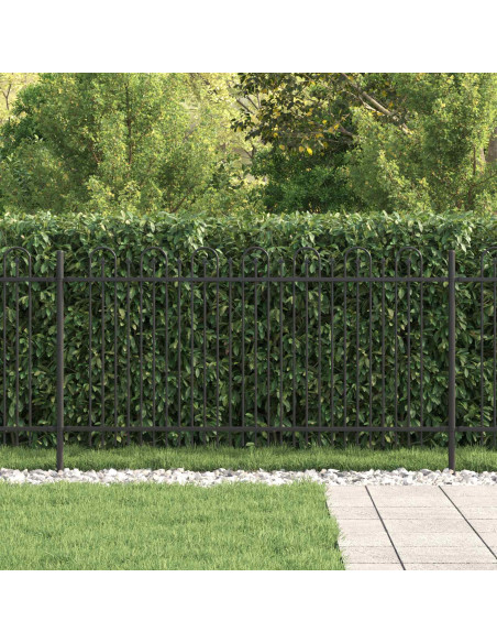 Recinzione ad arco a picchetto Nero 200 x 150 cm