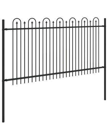 Recinzione ad arco a picchetto Nero 200 x 150 cm