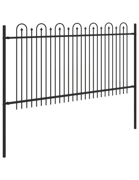 Recinzione ad arco a picchetto Nero 200 x 150 cm