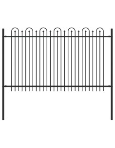 Recinzione ad arco a picchetto Nero 200 x 130 cm 2