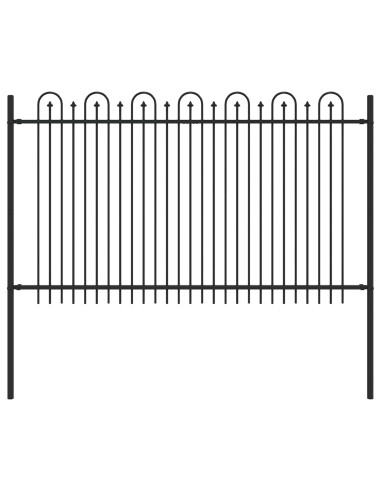Recinzione ad arco a picchetto Nero 200 x 130 cm