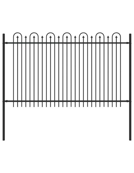 Recinzione ad arco a picchetto Nero 200 x 130 cm