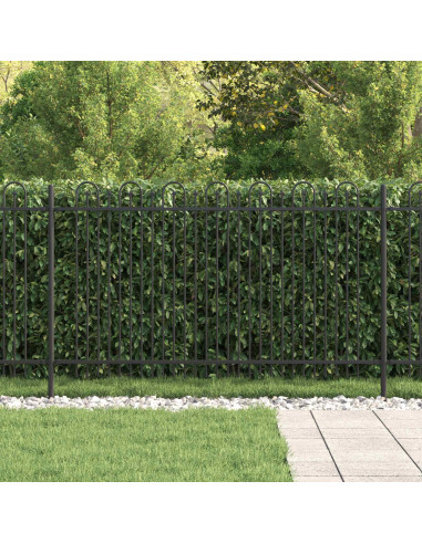 Recinzione ad arco a picchetto Nero 200 x 130 cm
