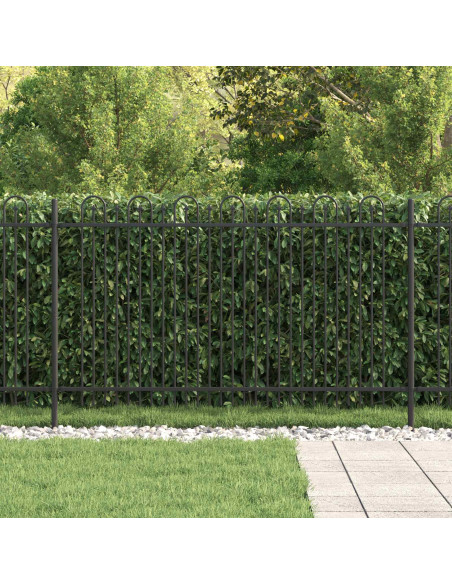 Recinzione ad arco a picchetto Nero 200 x 130 cm