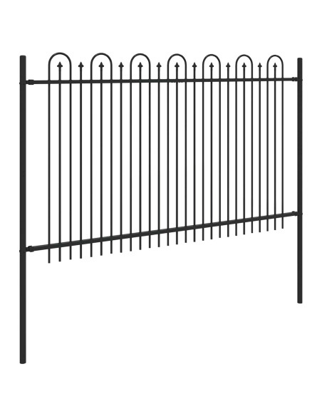 Recinzione ad arco a picchetto Nero 200 x 130 cm