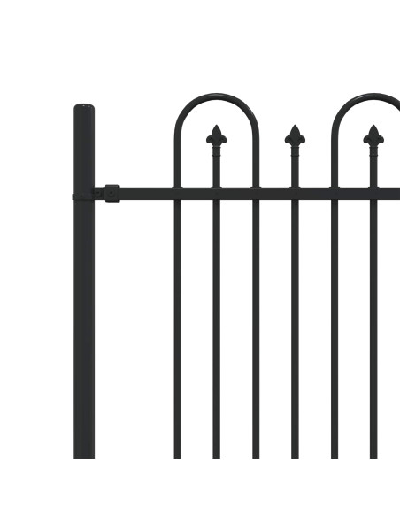 Recinzione ad arco a picchetto Nero 200 x 130 cm
