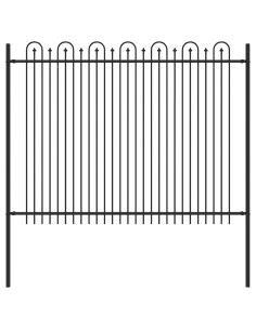 Recinzione ad arco a picchetto Nero 200 x 200 cm 2