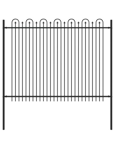 Recinzione ad arco a picchetto Nero 200 x 200 cm