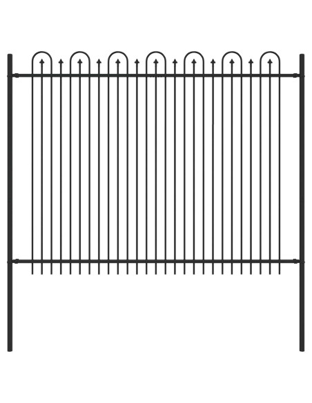 Recinzione ad arco a picchetto Nero 200 x 200 cm