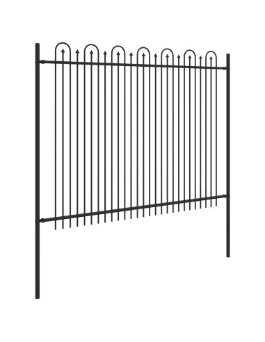 Recinzione ad arco a picchetto Nero 200 x 200 cm