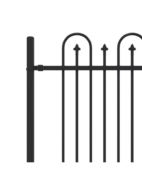 Recinzione ad arco a picchetto Nero 200 x 200 cm