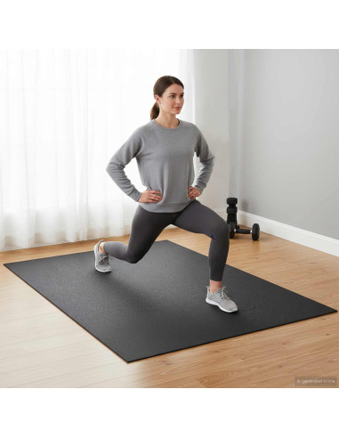 Tappetino di Protezione Sportiva Nero 243 x 152 x 0,6 cm PVC