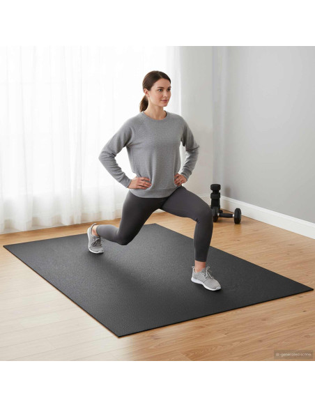 Tappetino di Protezione Sportiva Nero 243 x 152 x 0,6 cm PVC